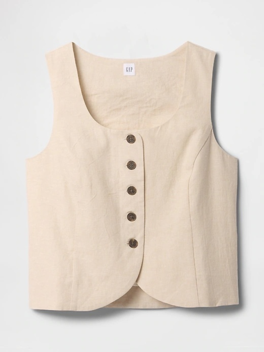 GAP Linen Blend Scoop Neck Vest Flax Linen Cotton Size M - Picture 2 of 10